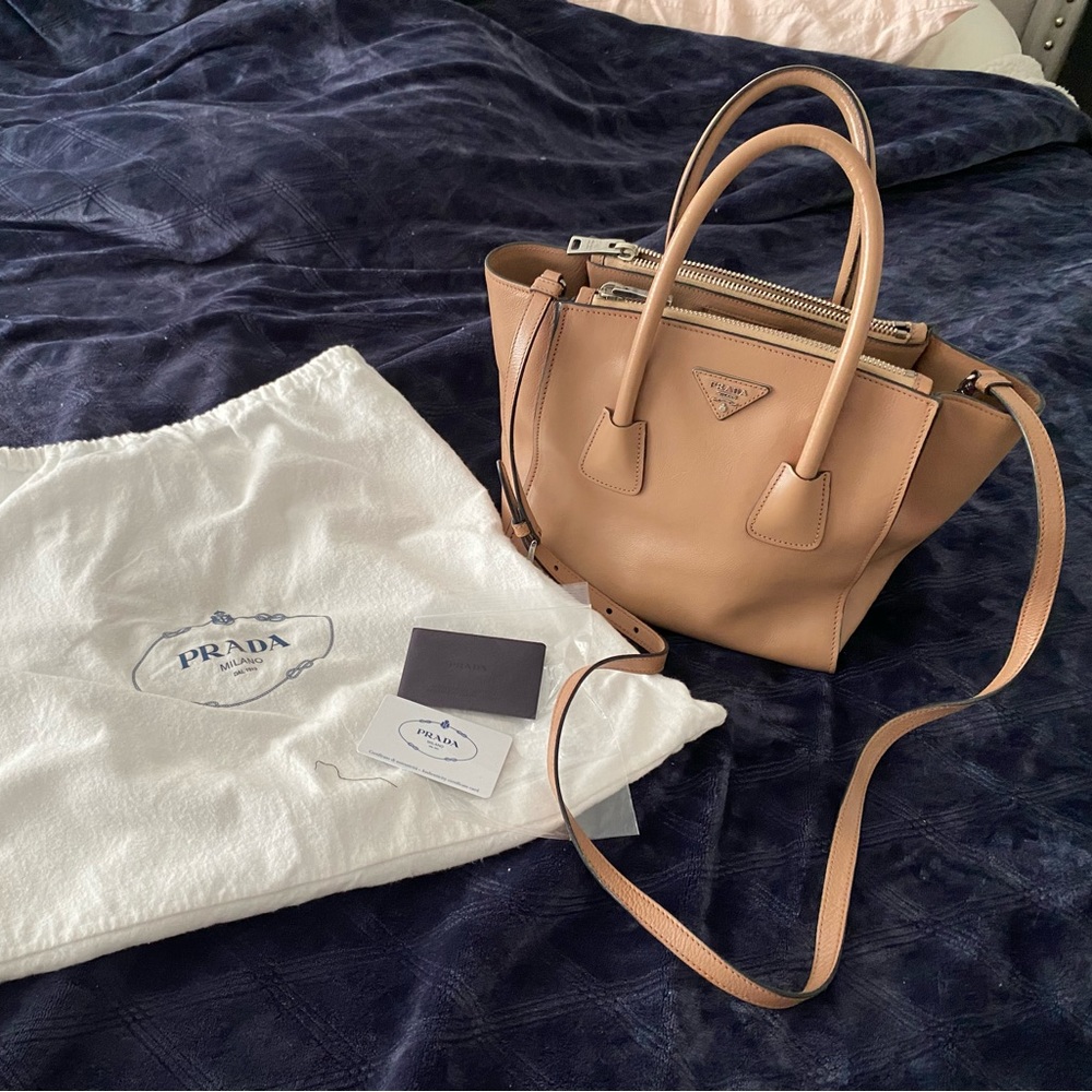 Prada City leather two way bag